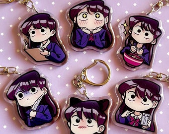 アクセサリー komi_2915 Komi Can't Communicate Acrylic Keychains / Anime Chibi Cute Cat - Etsy