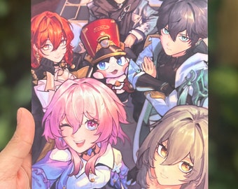 Honkai Star Rail Astral Express Print ft. Stelle, March 7th, Dan Heng, Himeko, Welt, Pom Pom