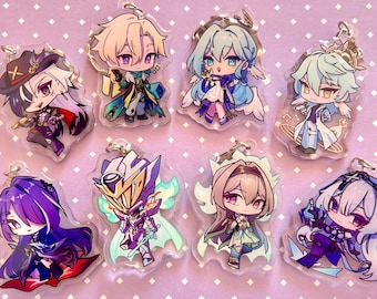 Honkai Star Rail Penacony Charms - Acheron, Adventurine, Black Swan, Boothill, Firefly/Sam, Robin, Sunday - Acrylic Keychains
