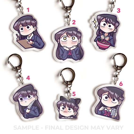 アクセサリー komi_2915 Komi Can't Communicate Acrylic Keychains / Anime Chibi Cute Cat - Etsy