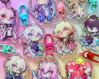 Honkai Star Rail Amphoreus Charms - Aglaea, Anaxa, Castorice, Cyrene, Dan Heng, Evernight, Mydei, Phainon, Tribbie - acrylsleutelhangers