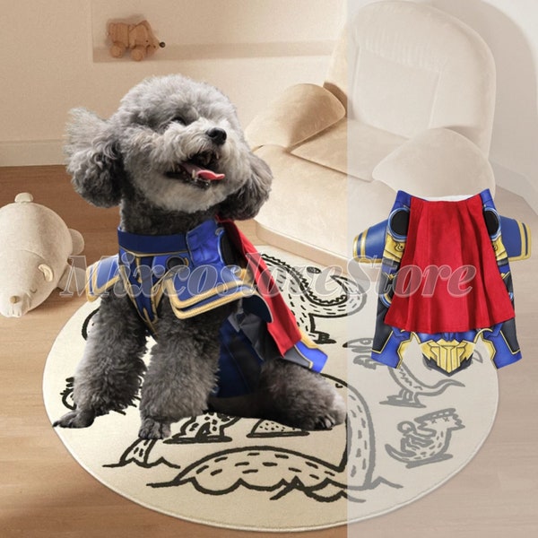 Halloween Thor Cosplay Costume for Pet, Dog & Cat Thor Cloak Cosplay Costume, Halloween Handmade Animal Clothing