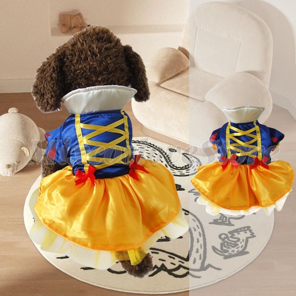 Halloween Pet Puppy Dog Cat Princess Dress, Puppy Pet Cosplay Costume, Birthday Party Handmade Cloth