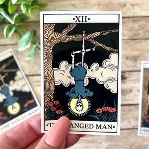 The Hanged Man Tarot Card Sticker, Tarot Card Sticker, The Hanged Man, Witchy Sticker, Spiritual Sticker, Water Resistant Sticker