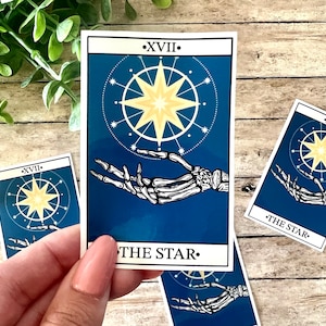 De ster Tarot kaart sticker, Tarot kaart sticker, de ster, Witchy sticker, coole sticker, waterbestendige sticker, leesstickers