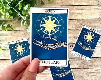 The Star Tarot Card Sticker, Tarot Card Sticker, The Star, Witchy Sticker, Cool Sticker, Water Resistant Sticker, Reading Stickers