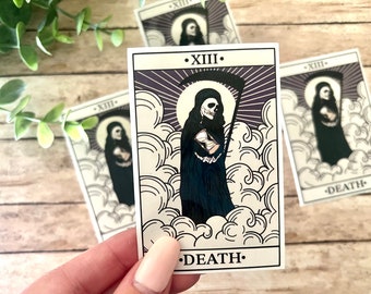 Death Tarot Card Sticker/ Tarot Card Sticker/ Witchy sticker/ Spiritual sticker/ water resistant sticker/ Reading Stickers
