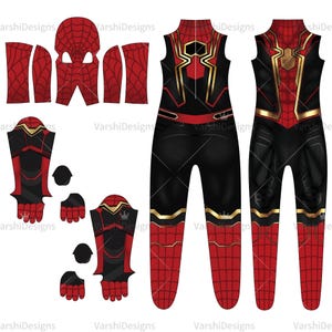 Disfraz de cosplay personalizado, disfraz de Iron Spider-Man, traje de cuerpo personalizado, disfraces personalizados para niños, mono de Spider-Man para niños