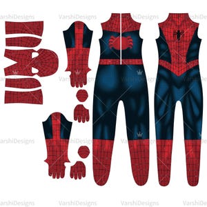 Disfraz de Spider-man personalizado, disfraz de Spider-Man, traje de cuerpo personalizado, disfraces personalizados para niños, mono de Spider-man para niños