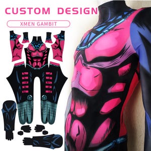 Halloween Custom Cosplay Costume,Cosplay Gambit X-Men,Personalized Jumpsuit Bodysuit