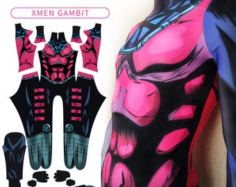 Custom Halloween-cosplaykostuum,Cosplay Gambit X-Men,gepersonaliseerde bodysuit