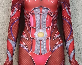 Costume da Ranger Rosso da donna, tuta da festa personalizzata