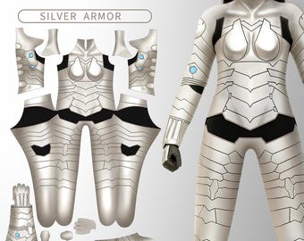 Silver Armor Bodysuit Pattern - Custom Design Cosplay Costume (Digital Download)