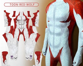 Tuta cosplay fatta a mano da lupo rosso – Costume anime con zampe