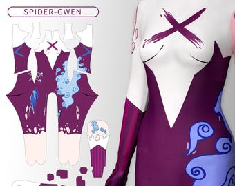 Personalized Gwen Spider-Man Cosplay Jumpsuit, Custom Bodysuit