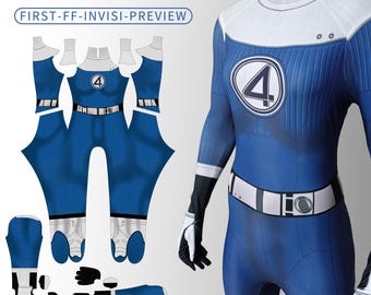 Custom Cosplay Jumpsuit Costume Commission Service, Blue Bodysuit for Women