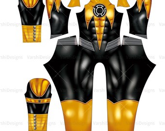 Custom Jumpsuit,Handmade Cosplay Thrall Sinestro Bodysuit,Halloween Party Costume without Gloves,Movie Cosplay Party Suit