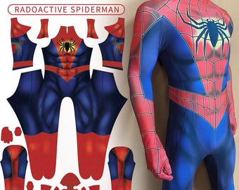 Radoactive Spider-man Custom Cosplay Jumpsuit Costume Commission Service,Cosplay Spider-Man,Full Bodysuit with Headgear,Fans of Spider-Men