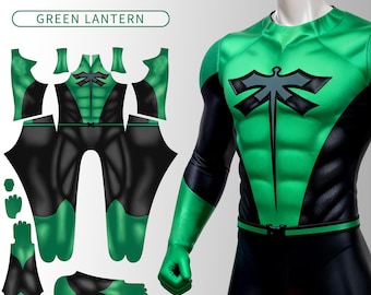 Aangepaste groene cosplayjumpsuit, kostuumcommissieservice