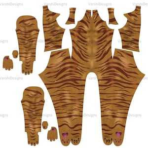 Diseño de disfraz de animal chibi caprichoso para cosplay, mono de animales para cosplay, traje con estampado animal divertido.