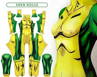 Party Custom-cosplaykostuum,Cosplay Rogue X-Men,gepersonaliseerde bodysuit!
