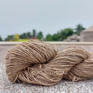 Handspun Nettle Yarn | Natural Vegan Yarn | Eco Friendly Plant Fiber Yarn | Organic Craft Yarn |Sustainable Weaving Knitting Yarn 100g 3.5oz