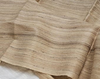 Luxury Tussar Silk Fabric by YARD-Handloom,Natural Texture, 138 cm wide Sustainable Artisan made