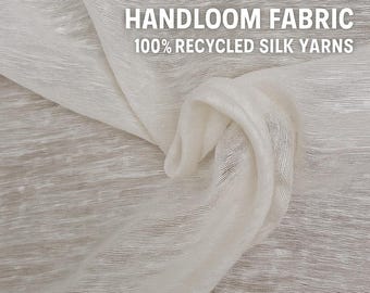 Khadi Silk Handloom Fabric: 100% Recycled, Lightweight, Dyeable