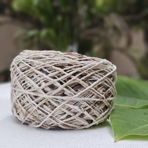 Handspun Eri & Tussar Silk Yarn: Natural Beige Brown Fiber, 700 Yards