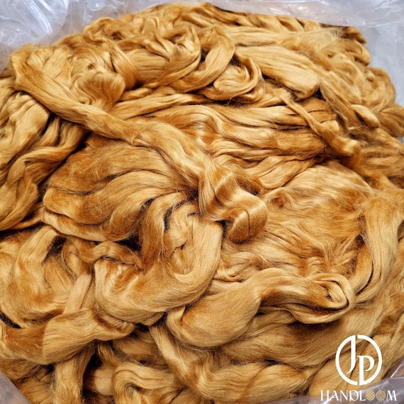 Red Eri Silk Sliver: Natural Peace Silk, Sustainable Fiber (3.5 oz)