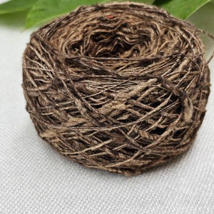 WILD Raw Tussar Silk Handspun Yarn Natural Brown Lace Weight (100g/1000 yards) 100 gram balls Rustic Look and Textured Weaving Knitting yarn