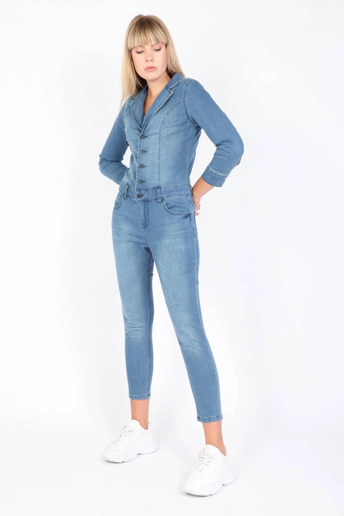 Bekijk het internet Illusie Melbourne Denim Jumpsuit Button Front Stretch Comfortable Fabric Jeans - Etsy