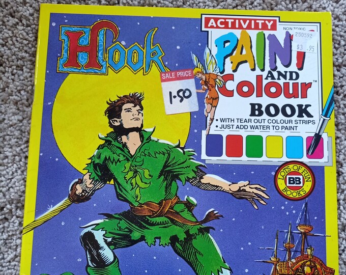 RARE Hook 1992 Paint and Colour Book Budget Books Australia Near New