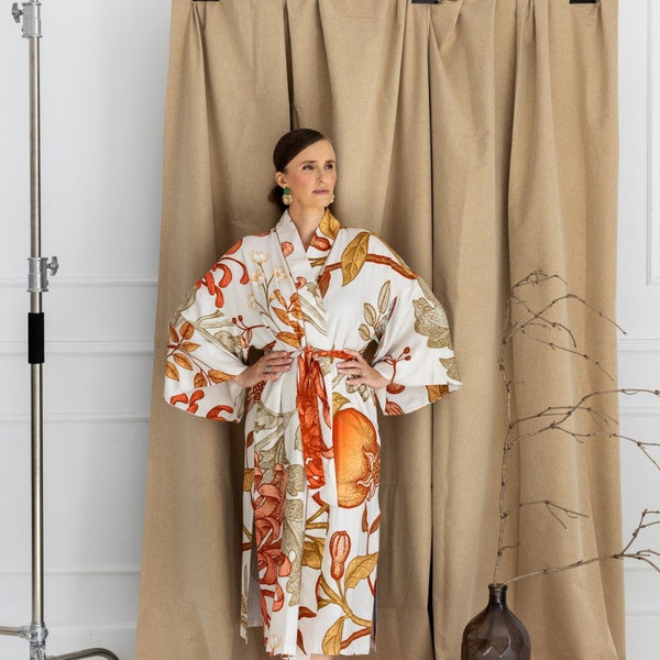 TORI Floral Viscose Kimono Dress
