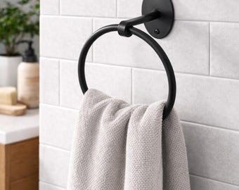 Handgefertigter Handtuchhalter aus Schmiedeeisen - Schmied Geschmiedeter Handtuchhalter zur Wandbefestigung