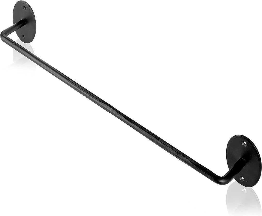 Blacksmith Handcrafted Towel Holder for Bathrooms Black Wrought Iron