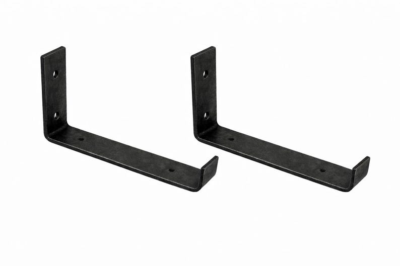 2 x Hand Forged Shelf Bracket – Heavy Duty Wrought Iron Rustic Shelving Brackets, Industrial Shelf Supports, Handmade Metal Wall Brackets image 9