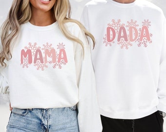 Winter ONEderland Family Matching 1st Birthday Shirts, Pink Winter Onederland First Girl Birthday Sweatshirt, Snowflake Mommy and Me Shirt