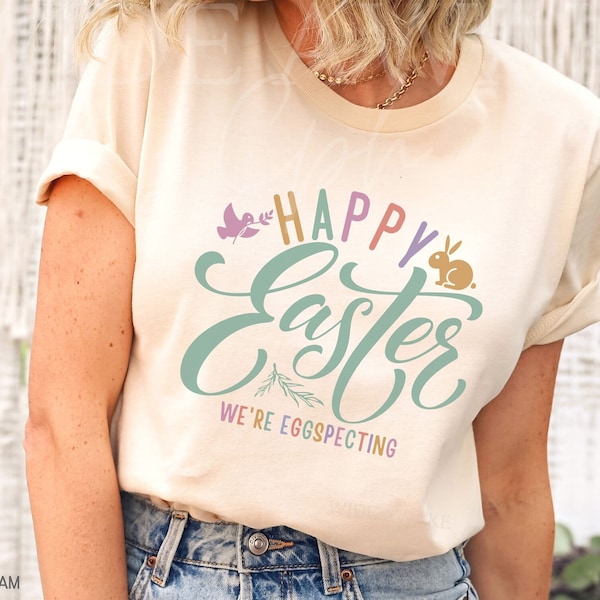 Easter Pregnancy Announcement Shirt, Eggspecting T-shirt, Spring Baby Announce Surprise Pregnancy Shirt Easter Maternity Tee Baby Reveal