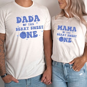 Blueberry First Birthday Outfit, Mama Dad Blueberry Shirt Berry First Birthday Matching Family T-shirt Sweet One 1st Birthday Party Tee