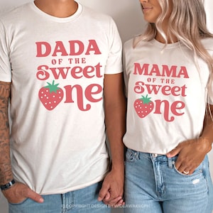 Berry First Birthday Family Matching T-shirt Strawberry 1st Birthday Outfit First Birthday Party Mommy and Me Mama Daddy Strawberry Shirt