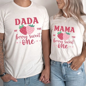 Berry First Birthday Matching Family T-shirt Mama Daddy Strawberry Shirt Strawberry 1st Birthday Outfit First Birthday Party Mommy an Me Tee