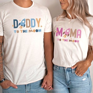 Two The Moon 2nd Birthday Matching Family Shirts, Outer Space Second Birthday Shirt, Mommy and Me T-shirts, Moon Birthday, Rocket Birthday