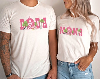 Farm Theme 1st Birthday Family T-Shirt, Barn Animal Party
