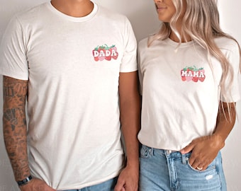 Strawberry First Birthday Matching T-Shirt: Mama, Dada, Berry Sweet Outfit