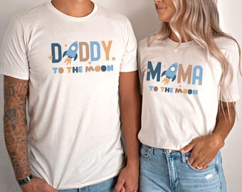 Two The Moon 2nd Birthday Matching Family T-Shirts, Outer Space Theme