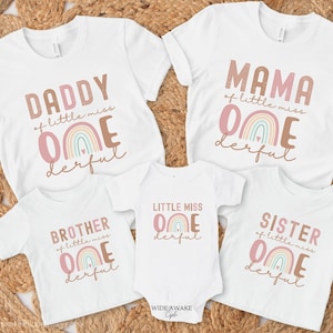 ONEderful First Birthday Family Matching Shirts, Isn’t She Onederful 1st Birthday, Little Miss Onederful Outfit, Boho First Birthday Party