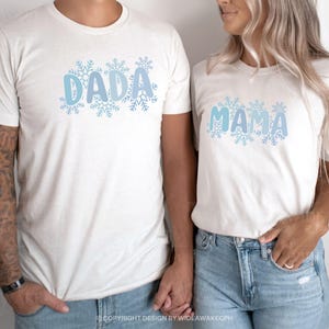 Winter ONEderland Family Matching 1st Birthday Shirts, Blue Winter Onederland First Boy Birthday Tshirt, Snowflake Mommy and Me Shirt