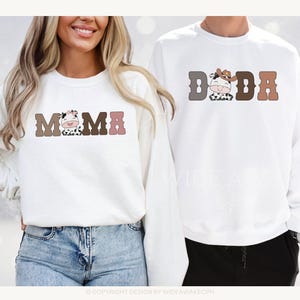 Cow Theme First Birthday Sweatshirts, Holy Cow Family Matching 1st Birthday Shirt, Boho Farm and Cow Long-sleeve Outfit