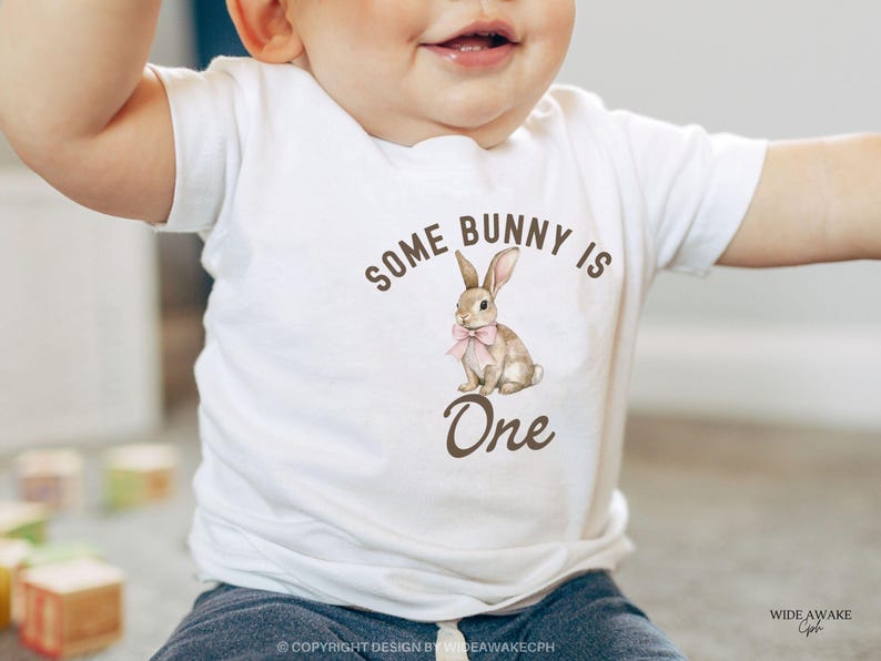 Some Bunny is One First Birthday Matching Family Shirts, Easter Bunny 1st Birthday T-shirt, Comfort Colors® Adult Tee bild 6